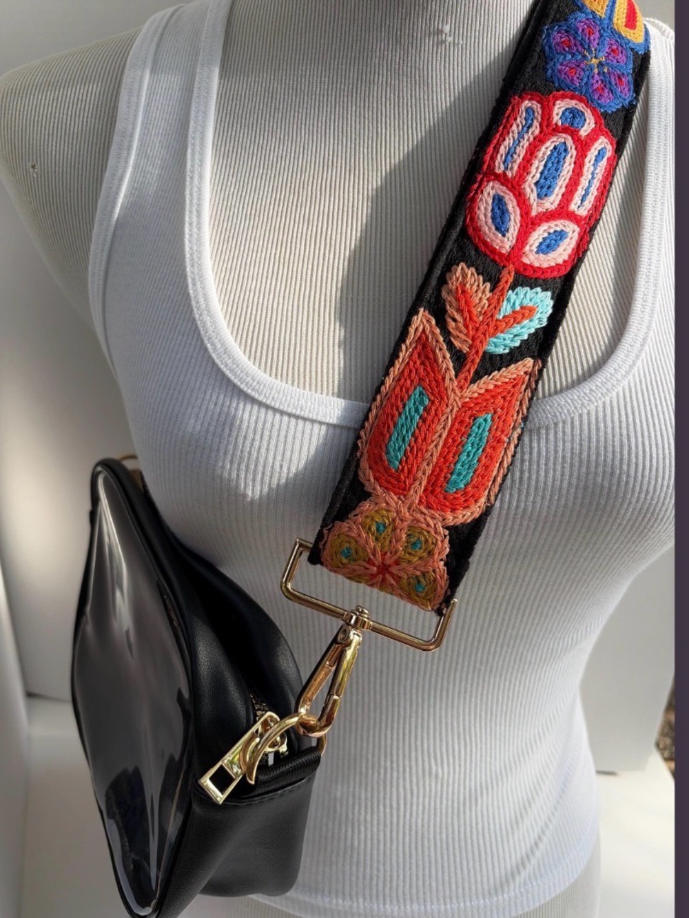 Clear Stadium Bag Crossbody | Western Embroidered Floral Strap